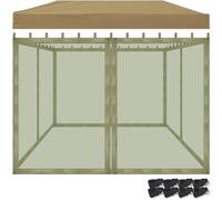 Pavillon de jardin, voile d'ombrage en 4 parties pour pavillon de jardin avec fixation rapide, sac de transport et sacs de lestage inclus (vert, 300 cm x 300 cm)