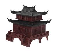 Pavillon de Jardin Zen Miniature en Plastique Marron pour Aquarium Noël | Décor Asiatique Réaliste, Ambiance Sereine, Entretien Facile, Bureau, Micro-paysages, Terrarium, Gravier Aquatique