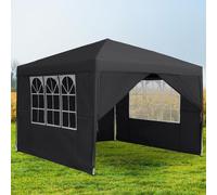 Pavillon d'extérieur 3x3 mètres, anthracite, imperméable, avec 4 panneaux latéraux et protection UV