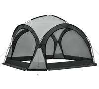 Pavillon dôme Grästorp Tente événementielle avec LED Tente de réception avec éclairage inclus avec module solaire Tente de fête étanche 3,45 x 3,45 x 2,47 m Gris