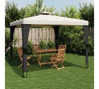Pavillon durable avec double toit Crème 2,98x2,98 m Acier - Pavillons & Tentes de réception Octo8822382 1parcel