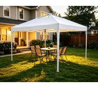 Pavillon gonflable - 3 x 3 mètres - Toile imperméable - Toit ventilé - Structure en acier - Hauteur réglable - Protection UV - Blanc