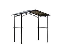 Outsunny Pavillon jardin Abri barbecue 246×149×230 cm Aluminium 2 étagères Toit polycarbonate Noir