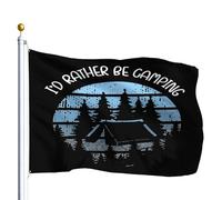 Pavillon Je préférerais être sous une tente Bandera Rue DéCo FêTe 3x5 FT | 2 œIllets Bannière personnalisée Double Face Drapeau Double Face CéLéBrations Carnaval