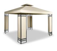 Pavillon Lorca 3x3 m métal Toile Hydrofuge Protection UV 50+ Tente de réception tonnelle de Jardin pergola mobilier extérieur crème