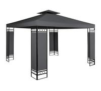 Pavillon Lorca 3x3 m métal Toile Hydrofuge Protection UV 50+ Tente de réception tonnelle de Jardin pergola mobilier extérieur Anthracite