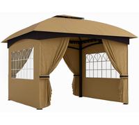Pavillon Outsunny 3,4 x 3,4 m, imperméable, avec 4 parois latérales