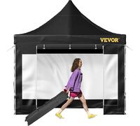 Pavillon Pavillon pliable 3x3m Pavillon pliable 240g polyester enduit PVC Pop-Up Pavillon 1,95-2,13m Réglable Tente de fête Tente de jardin Tente de plage pour