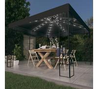 Pavillon, pavillon pliable, pergola, tente de réception, marquise publicitaire, tente parasol, pavillon de jardin, pavillon barbecue, 3x3 mètres, anthracite
