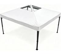 Pavillon pliable de 3x3 mètres - Tente de fête professionnelle - Imperméable - Hauteur réglable - Structure en acier robuste - Livré avec une sacoche de transport et des sacs de sable - Blanc