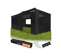 Pavillon pliable en aluminium 3 x 6 m noir