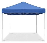 Pavillon pliable - Tente pop-up de 3x3 mètres - Structure en acier avec croisillons - Fenêtre de toit pour la lumière naturelle - Sans parois latérales - Bleu