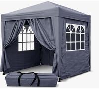 Pavillon Pop-Up FCH 2 x 2 m Gris Smoky avec 4 panneaux latéraux Easy-Klett 2 avec fermetures éclair