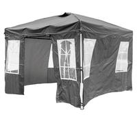 Pavillon pop-up pliable COSTWAY, 300x300 cm, hauteur réglable, pavillon de jardin avec 4 panneaux latéraux amovibles, sacoche et sacs de sable, tente de fête portable