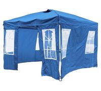 Pavillon pop-up pliable COSTWAY, 300x300 cm, hauteur réglable, pavillon de jardin avec 4 panneaux latéraux amovibles, sacoche et sacs de sable, tente de fête portable