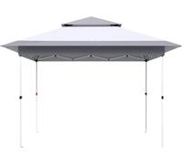Pavillon pop-up Vaylen Gazebo – 3,6 x 3,6 m – Imperméable et protection UV 50+ – Sac de rangement à roulettes inclus – Gris clair – Pour le jardin, la terrasse et les événements