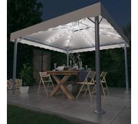 Pavillon pratique avec guirlande lumineuse LED 300x300 cm blanc crème Aluminium - Pavillons & Tentes de réception ,design Möbel 1527318 2parcel