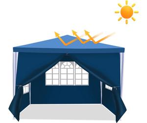 Pavillon Tente de jardin - Tente de réception robuste de haute qualité avec pergola Bleu 3x3m