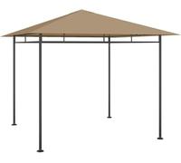 Pavillon, tonnelle, pergola, tente de réception, marquise publicitaire, tente parasol, pavillon de jardin, pavillon barbecue, dimensions 3x3x2,7 mètres, couleur beige, grammage 180 g/m²