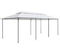 Pavillon, tonnelle, pergola, tente de réception, marquise publicitaire, tente parasol, pavillon de jardin, pavillon barbecue, dimensions : 600 x 298 x 270 cm, couleur : blanc, grammage : 180 g/m²