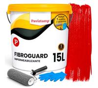 PAVISTAMP Revêtement élastique imperméabilisant acrylique avec fibre de verre - Faible COV et séchage rapide (rouge)