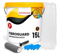 PAVISTAMP Revêtement élastique imperméabilisant acrylique avec fibre de verre - Faible COV et séchage rapide (blanc)