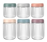Pavlleen 6 pièces pots d'avoine de nuit,Bocaux en Verre Hermétique | mason jar pour Avoine Nocturnes,pour yaourt,Pudding,porridge,L'Avoine,Salade