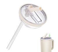 Pavlleen Lot de 2 couvercles de rechange, pour gobelets de 100 ml, réutilisables, anti-fuite et anti-poussière, avec pailles, pour accessoires Stanley Cup (blanc)