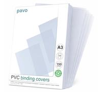 Pavo - A3 150 microns Couvertures Reliure PVC Transparent - Paquet de 100