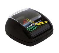 Pavo - Distributeur de trombones avec rouleau magnétique , 20 trombones inclus / 9 x 8,4 x 4,5 cm / Noir
