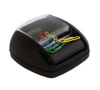 Pavo - Distributeur de trombones avec rouleau magnétique , 20 trombones inclus / 9 x 8,4 x 4,5 cm / Noir