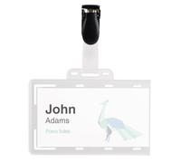 PAVO Pack de 50 Badges 54 x 86 mm avec Clip Transparent