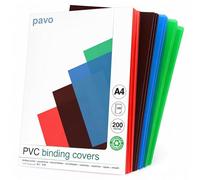 Pavo Paquet de 100 Couvertures en PVC 200 microns A4 couleurs assorties