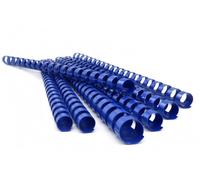 Pavo - Peignes de reliure en plastique premium 8 mm A4 bleus, lot de 100, dos 21 anneaux, relie jusqu’à 40 feuilles - 8001637