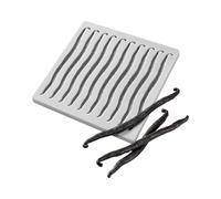 Pavoni GG082 Vanilla Bean Moule en silicone professionnel 10 cavités de 4 ml en forme de gousse de vanille pour décorations, desserts et préparations salées, fabriqué en Italie