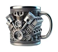 Pavsicgn V8 Engines Stainless Steel Cup, V8 Engine Coffee Mug, Car Engine Coffee Cup With Insulated Handle, Engine Coffee Mug For Car Lovers