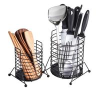 PAVSTINE Pot Ustensiles Cuisine, 2 Pack Egouttoir Couvert, Porte Couvert | Organisateur Couverts à découpe ventilée, pour Ranger et Les Ustensiles de Cuisine