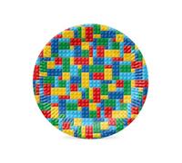 PAW Assiettes Carton Ø 23 cm, 8 pièces - Briques Colorées