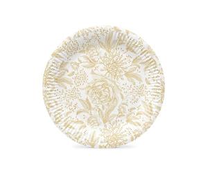 PAW Assiettes Carton Ø 23 cm, 8 pièces - Pivoines Roses | Solides et pratiques en carton, parfaites pour anniversaire, fête et célébrations, dressage rapide et jetable