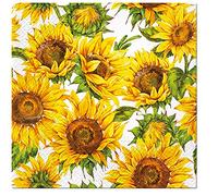 PAW Lot de 20 serviettes en papier de soie 3 plis 33 x 33 cm Motif tournesols dansants