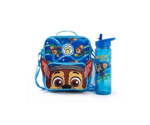 Paw Patrol Ensemble sac à lunch et gourde bleus Chase | Croyez-y ! Sac à lunch inspiré des dessins animés | Bandoulière réglable facile à transporter | Indispensable pour la rentrée
