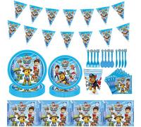 Paw Patrol - fournitures de fête d'anniversaire, Banquet, assiette en papier, nappe, drapeau, couteau, fourchette, cuillère, ensemble de bannière, fête d'anniversaire pour enfants Hat
