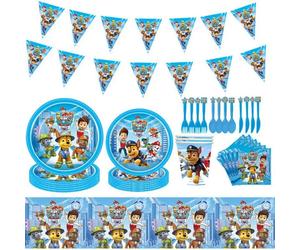Paw Patrol - fournitures de fête d'anniversaire, Banquet, assiette en papier, nappe, drapeau, couteau, fourchette, cuillère, ensemble de bannière, fête d'anniversaire pour enfants Fork