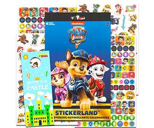 Paw Patrol Lot d'autocollants d'apprentissage de la propreté - Plus de 295 autocollants de récompense pour les tout-petits et crochet de porte château