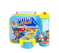 Paw Patrol Lunch Box Set pour enfants | Sac alimentaire isolé, bouteille et pot à collation | Chase, Rubble, Marshall, Skye | Le sac isolé garde les aliments frais | Matériau durable pour le déjeuner.