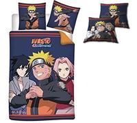 Paw Patrol Parure de lit Naruto, 2 Pièces, Housse de couette 140 x 200 cm, Taie d'oreiller 63 x 63 cm, Polyester, Lavable à 40°C, Multicolore, Caricature, Animé, Unisex, Quotidien/Informel