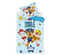 Paw Patrol Parure de Lit Réversible pour Enfants | Housse de Couette 1 Personne 140 × 200 cm + Taie d’Oreiller 50 × 70 cm | 100% Coton Doux et Respirant | Linge de Lit pour Enfants | Design Officiel
