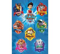 Paw Patrol PP33832 Crests Maxi Poster, Bois Dense, Multicolore, 61 x 91,5 cm