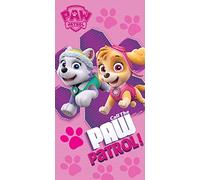 Paw Patrol Serviette de bain pour enfant Rose 60 x 120 cm 100 % coton Qualité velours pour fille Rose Everest Skye Ryder Rocky Zuma Serviette de plage Serviette de bain Serviette de bain Serviette de