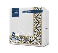 PAW - Serviette de Table Papier - Airlaid (40 x 40 cm) I 50 Pièces I Idéal pour Mariage, Baptême, Communion, Anniversaire I Serviettes en Tissu de Décoration de Table I Cadre Floral Or-Noir